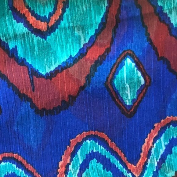 Gorgeous Semi Sheer Scarf - Jeweltone Geometric - Picture 3 of 6